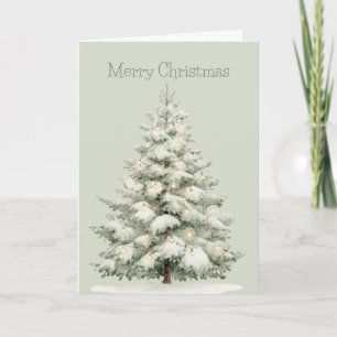 Mint Christmas Tree Lights Card