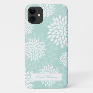 Mint Chrysanthemums Floral Pattern Case-Mate iPhone Case