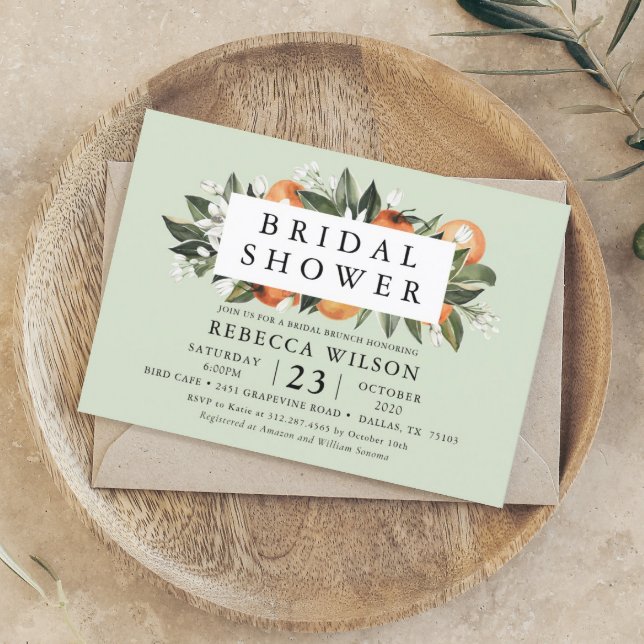 Mint Citrus Modern Bridal Shower Invitation (Creator Uploaded)
