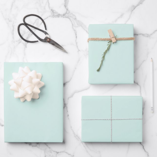 Mint Cloud Wrapping Paper Sheet (Front)