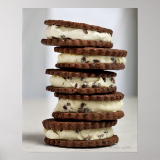 mint cocoa nib ice cream with chocolate cookies poster