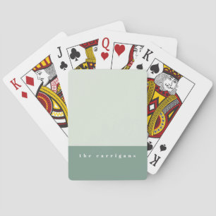 Mint Colour Block Personalised Playing Cards