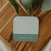 Mint Colour Block Personalised Thank You Sticker