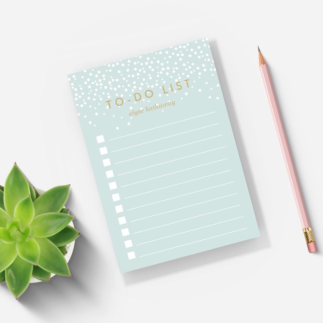 Mint | Confetti Dots Personalised To-Do List Post-it Notes (Creator Uploaded)
