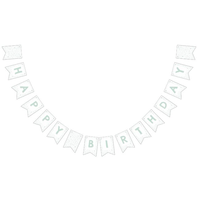 Mint Confetti Watercolor Dots Bunting Flag (All)
