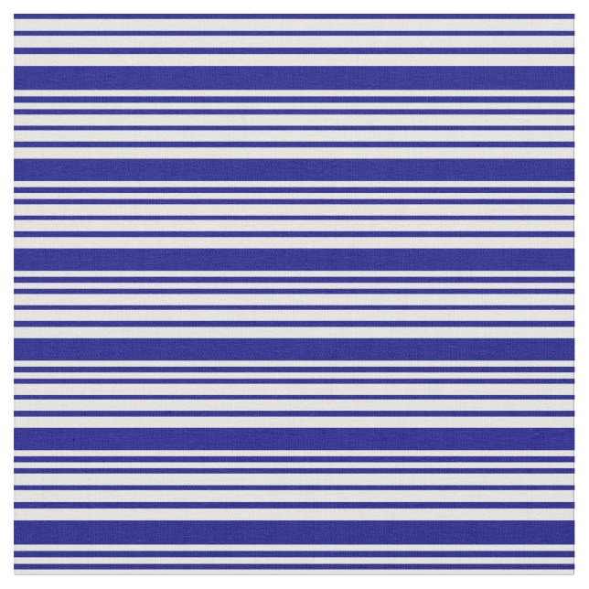 Mint Cream and Blue Coloured Stripes Pattern Fabric (Close Up)