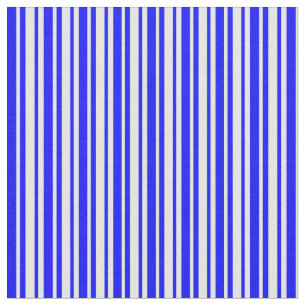 Mint Cream & Blue Coloured Lines/Stripes Pattern Fabric