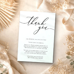 Mint cream Calligraphy Photo Thank You Enclosure Card