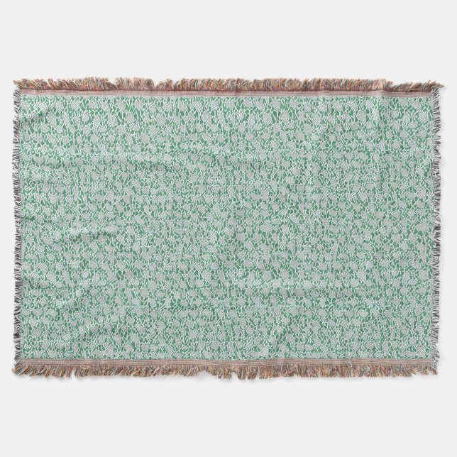 mint cream celadon light green blue grey throw blanket (Front)