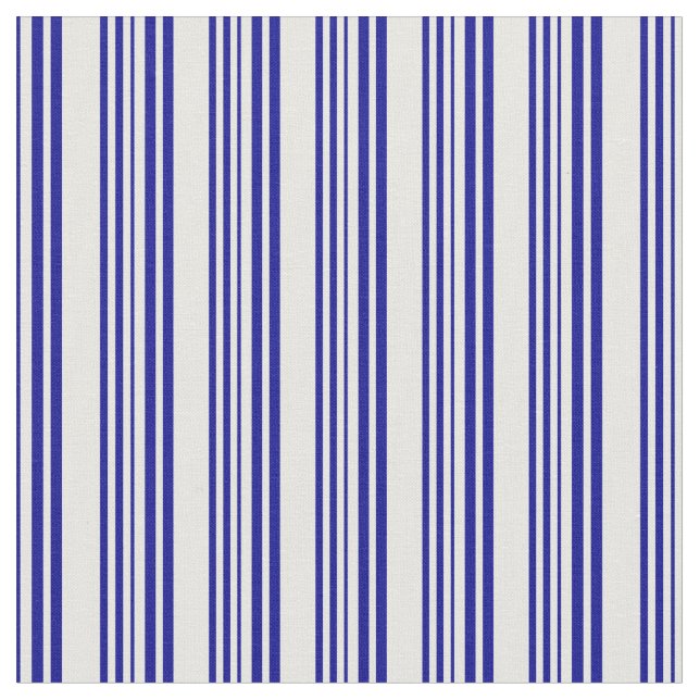 Mint Cream & Dark Blue Lines/Stripes Pattern Fabric (Close Up)