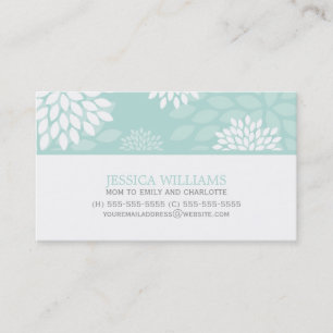 Mint Dahlias Pattern Calling Card