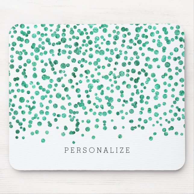 Mint Dazzle Confetti Mouse Pad (Front)