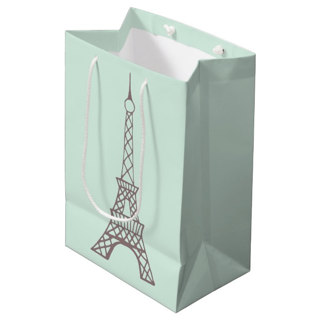 Mint Eiffel Tower Gift Bag (Front Angled)