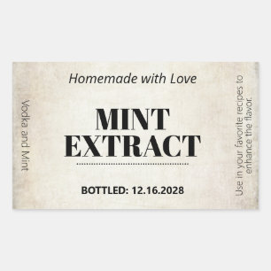 Mint Extract Modern Label Sticker ZEX_001c