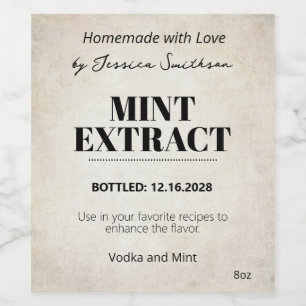 Mint Extract Modern Label Sticker ZEX_001c