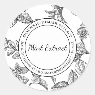 Mint Extract Sketch Modern label