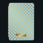 Mint Faux Gold Foil Polka Dots Pattern iPad Mini Cover<br><div class="desc">Girly and chic polka dots pattern design.</div>