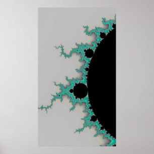 Mint Flares On a Distant Star Fractal Abstract Poster