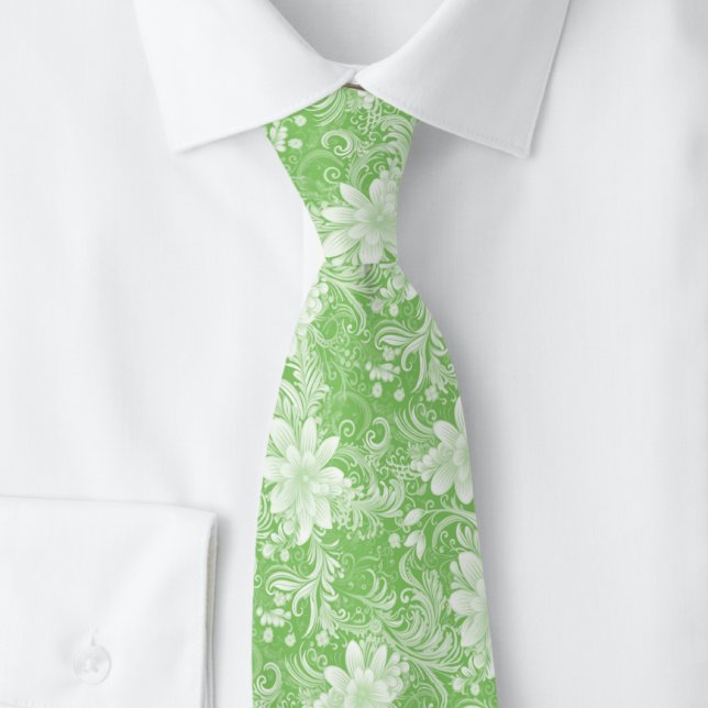 Mint Floral Batik Tie (Creator Uploaded)