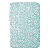Mint Floral Damask Pattern Bath Mat (Front Vertical)