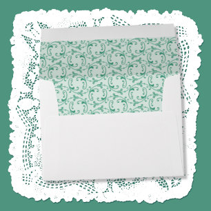Mint Florentine Pattern A7 Invitation Envelope