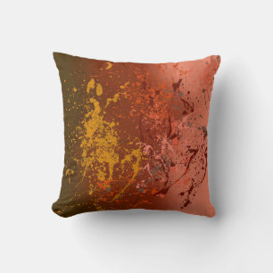 Mint Flurry Abstract Spatter Art Cushion