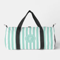 Mint French Beach Stripe Personalised Monogram