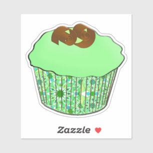 Mint Frosted Chocolate Cupcake, Fractal Background
