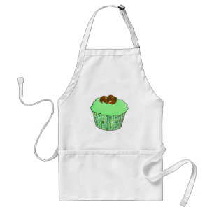 Mint Frosted Chocolate Cupcake, Fractal Background Standard Apron