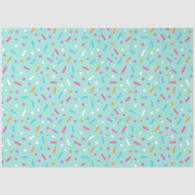 Mint Frosting Icing & Doughnut Sprinkles  Tissue Paper (Front)