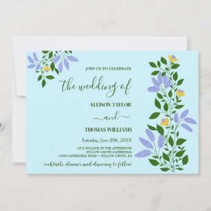Mint Garden Flowers Wedding  Invitation