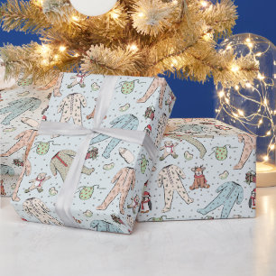 Mint Gender Neutral Winter Christmas Wrapping Paper