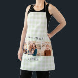 Mint Gingham Collage Photo Grandma's Angels Apron<br><div class="desc">Grandma's angels.  Mint gingham background.  3 photo collage.</div>