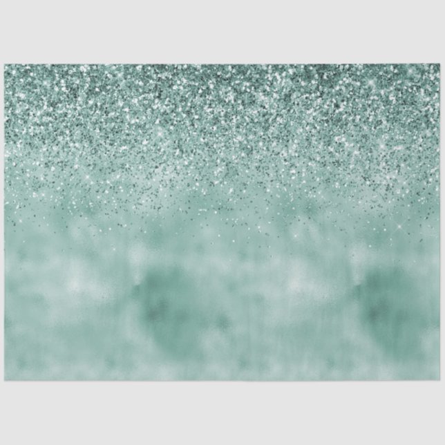 Mint Glam Glitter Glitz Tissue Paper (Front)