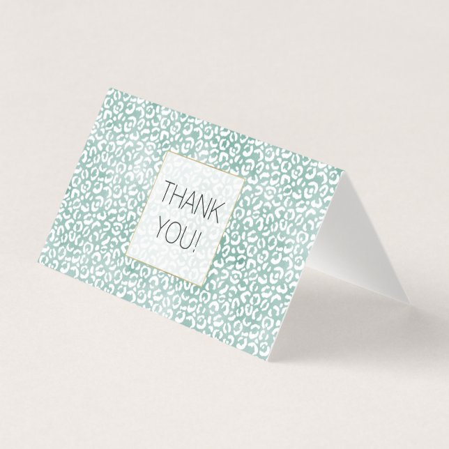 Mint Glam Leopard Print Thank you (Front)