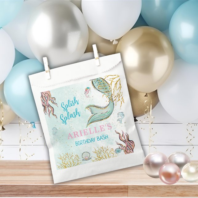 Mint Glitter Mermaid tail under the sea  Favour Bags (Creator Uploaded)