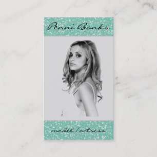 Mint Glitter Model Actress Singer Business Cards