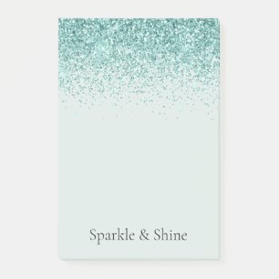 Mint Glitter Sparkle Post-it Notes
