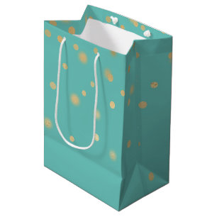 Mint Gold Confetti Medium Gift Bag