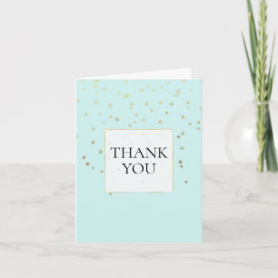 Mint Gold Confetti Thank You Card