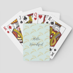 Mint Gold Eyelashes Playing Cards