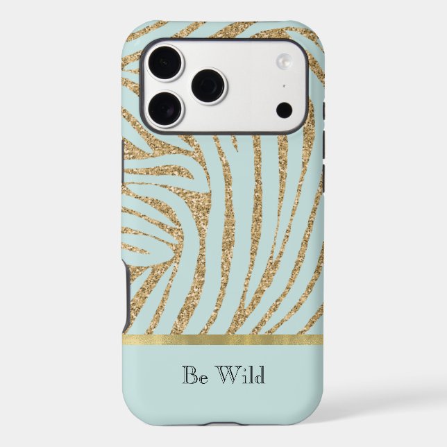 Mint Gold Glitter Zebra   (Back)