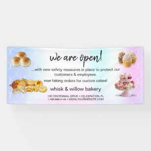 Mint & Gold Whisk Bakery Business Reopening grey B Banner