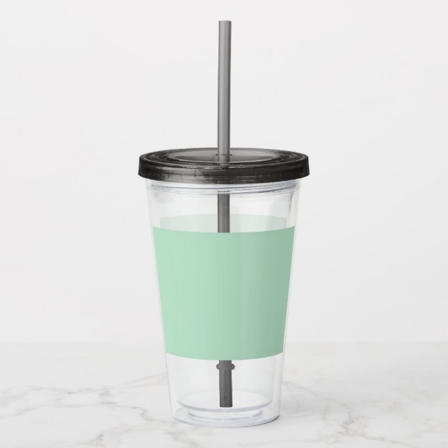 Mint Green Acrylic Tumbler with Straw (Front)