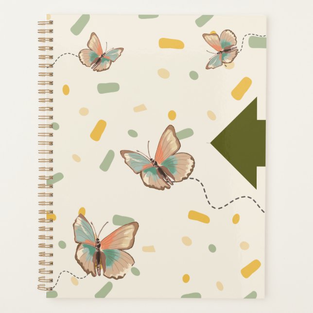 ​Mint Green Aesthetic Butterfly Planner Notebook  (Front)