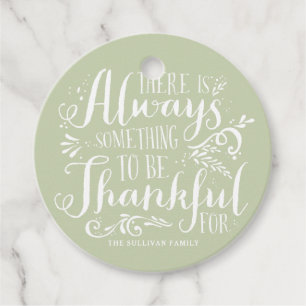 Mint Green Always Thankful Quote Thanksgiving Favour Tags