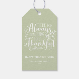 Mint Green Always Thankful Quote Thanksgiving Gift Tags