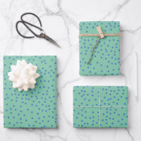 Mint Green and Blue Polka Dot Pattern 