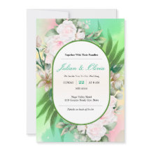 Mint Green and Blush Pink Botanical Wedding Invita