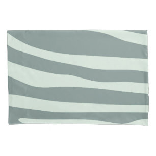 Mint green and cream, and black zebra print pillowcase